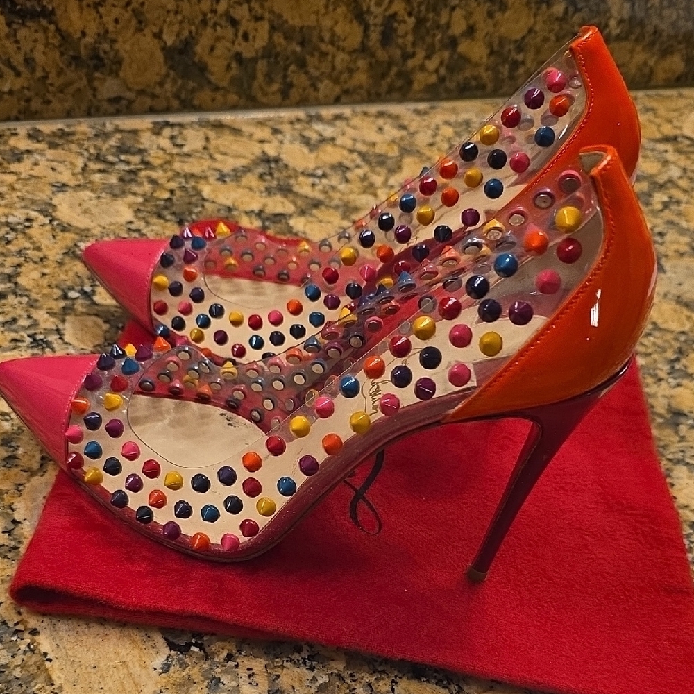 Christian Louboutin Multicolor Spiked Heels EU.SIZE 37.5 - Picture 7 of 17